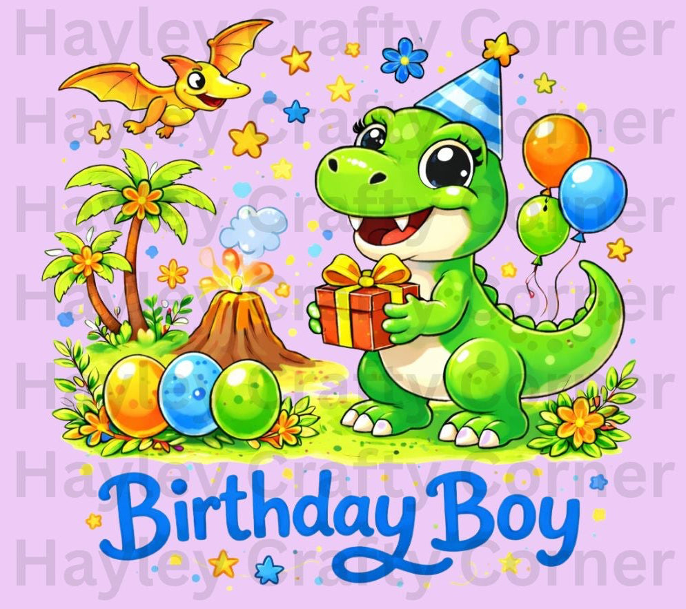 Dinosaur Birthday Boy – Cute Blue or Green Dino