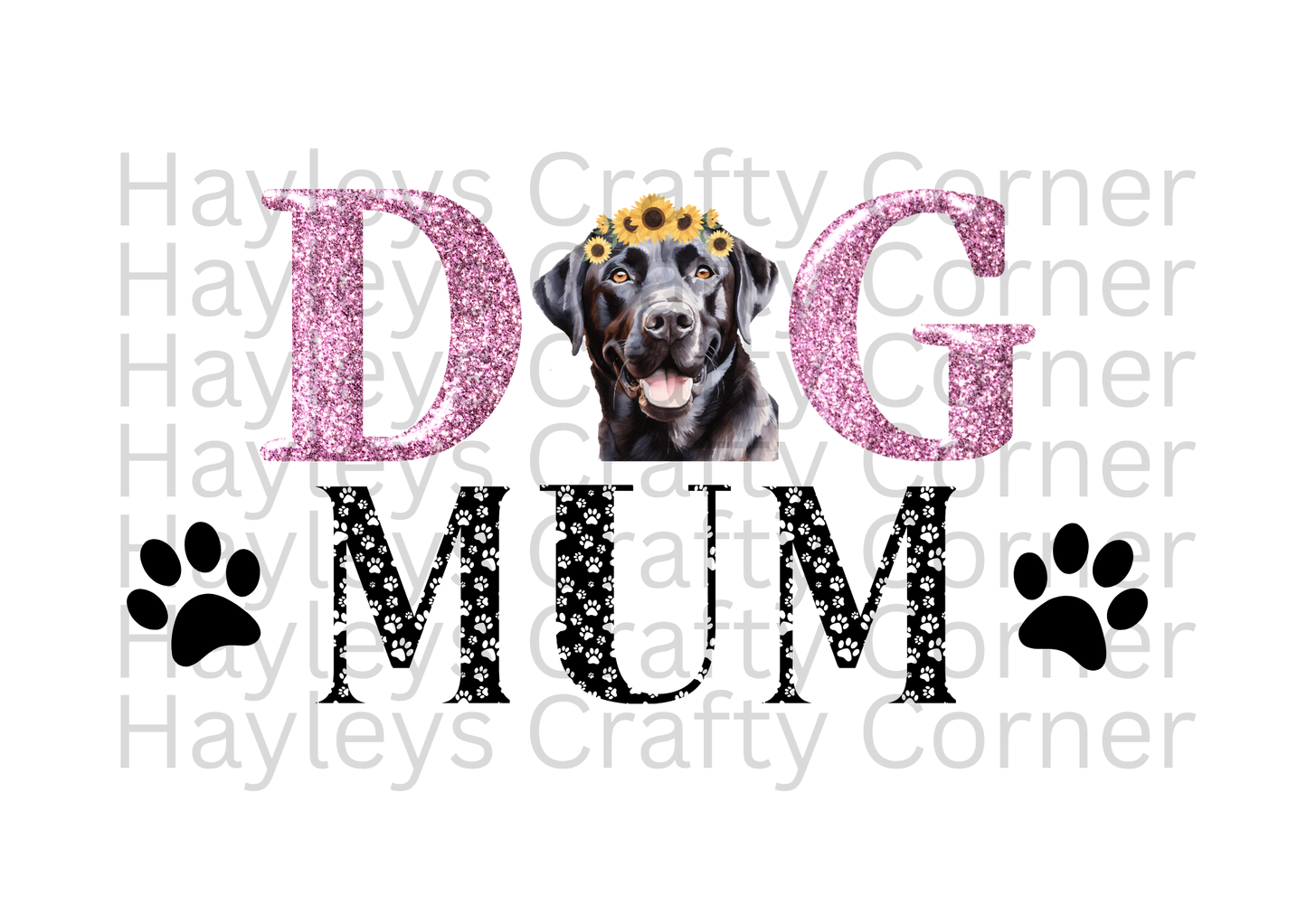 Dog Mum – Floral Black Lab