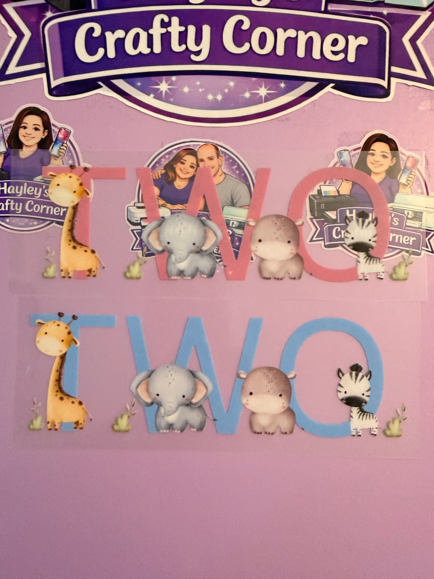 Safari Birthday Heat Transfers 1-5