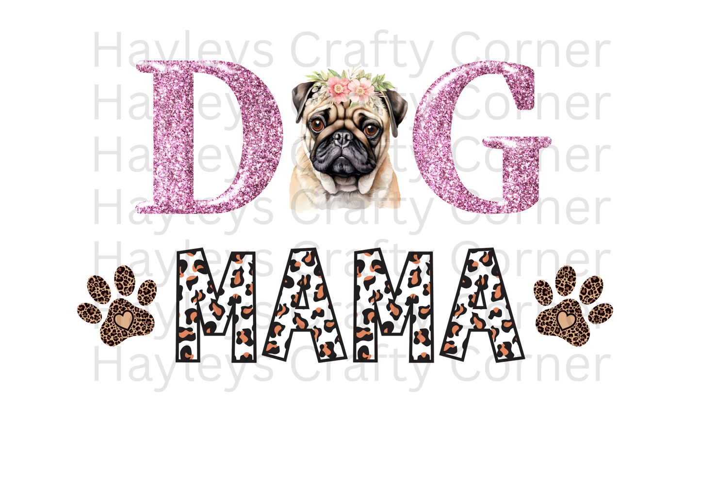 Dog Mum – Floral Pug