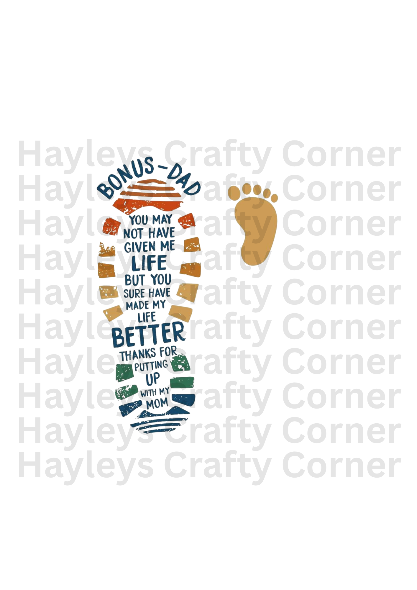 Bonus Dad Footprint - Heat Transfer