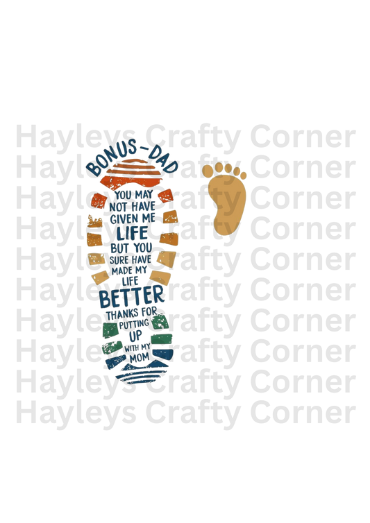 Bonus Dad Footprint - Heat Transfer