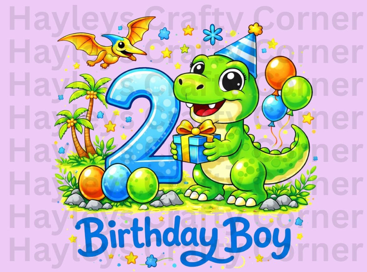 Dinosaur Birthday Boy – Custom Number (1–5)