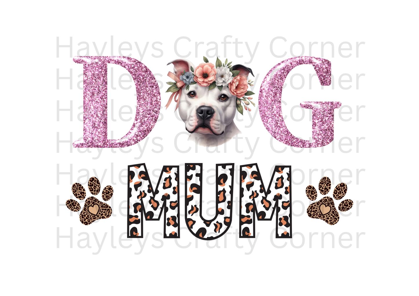 Dog Mum – Floral Staffy