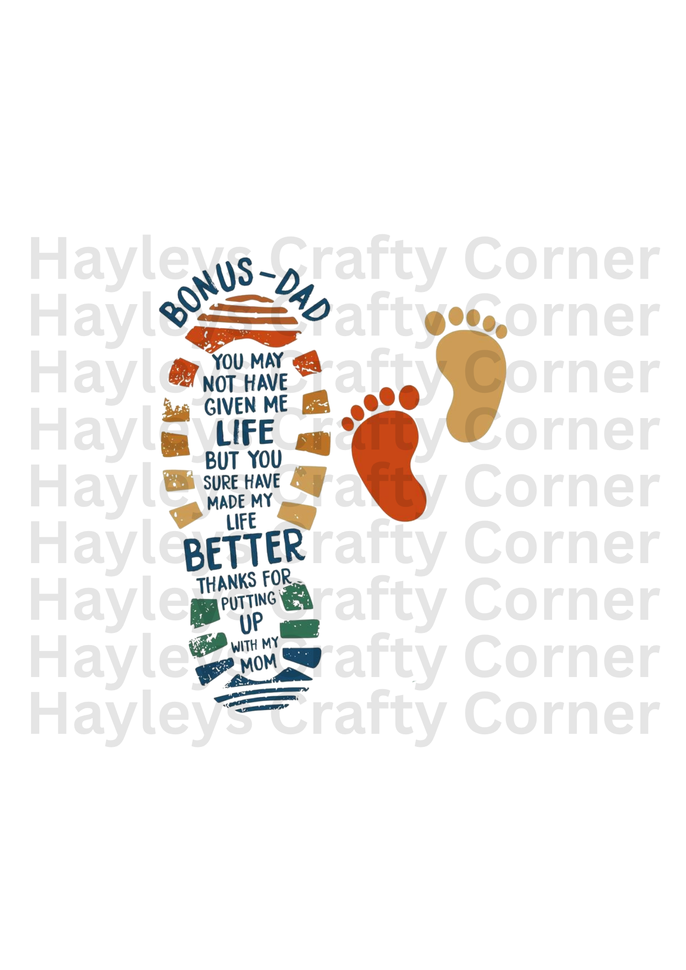 Bonus Dad Footprint - Heat Transfer