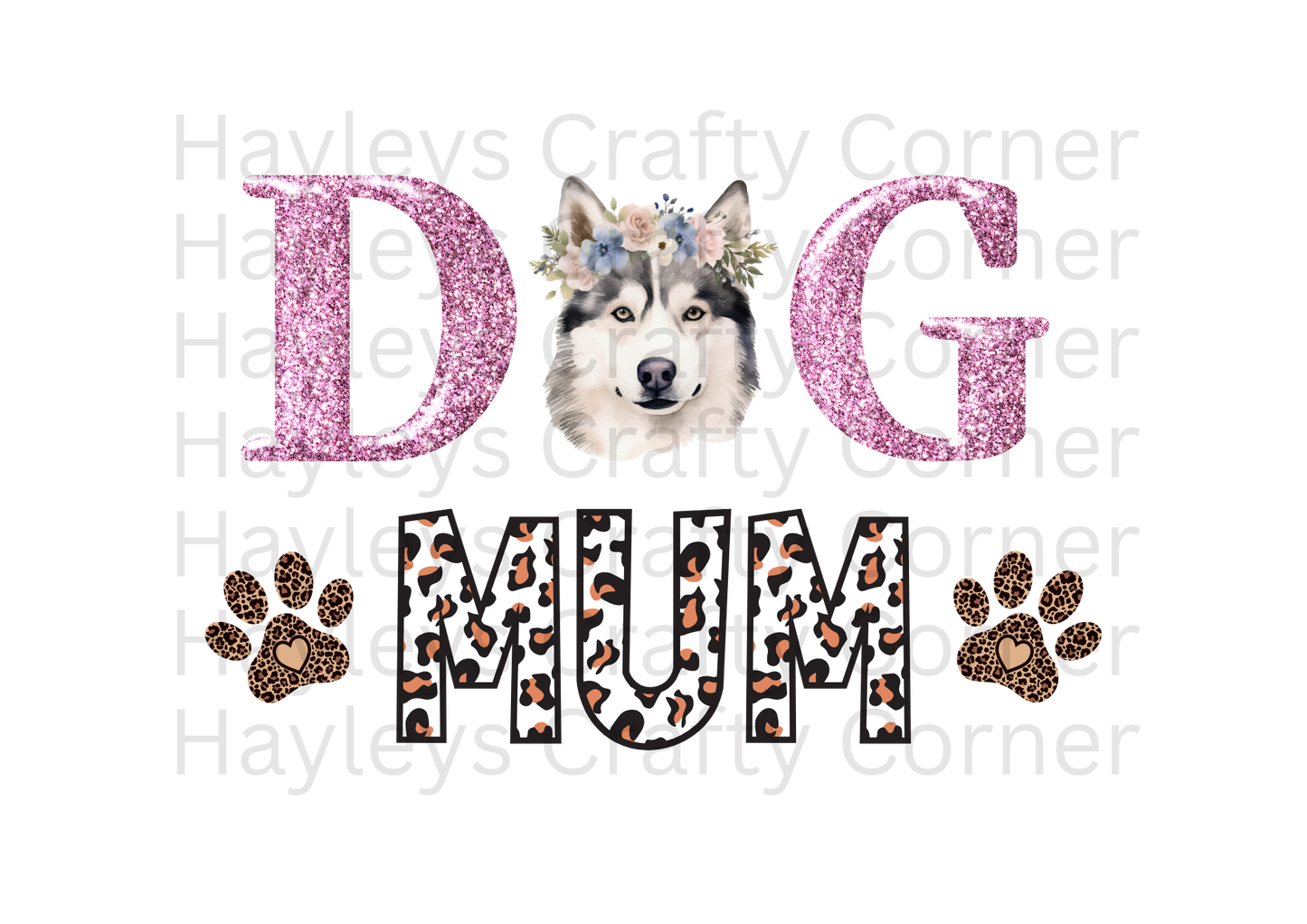 Dog Mum – Floral Husky