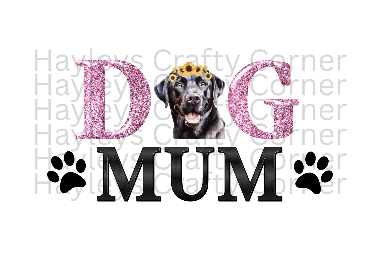 Dog Mum – Floral Black Lab