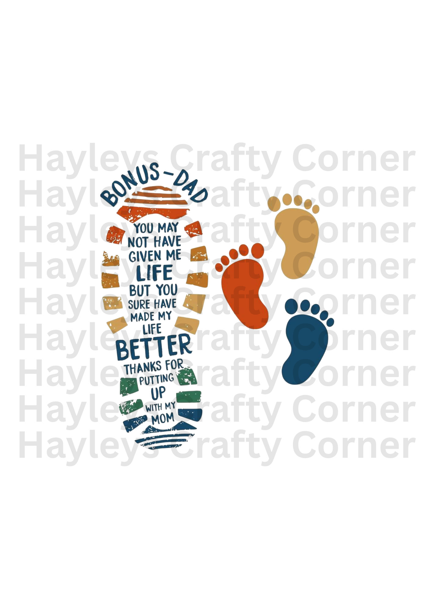 Bonus Dad Footprint - Heat Transfer