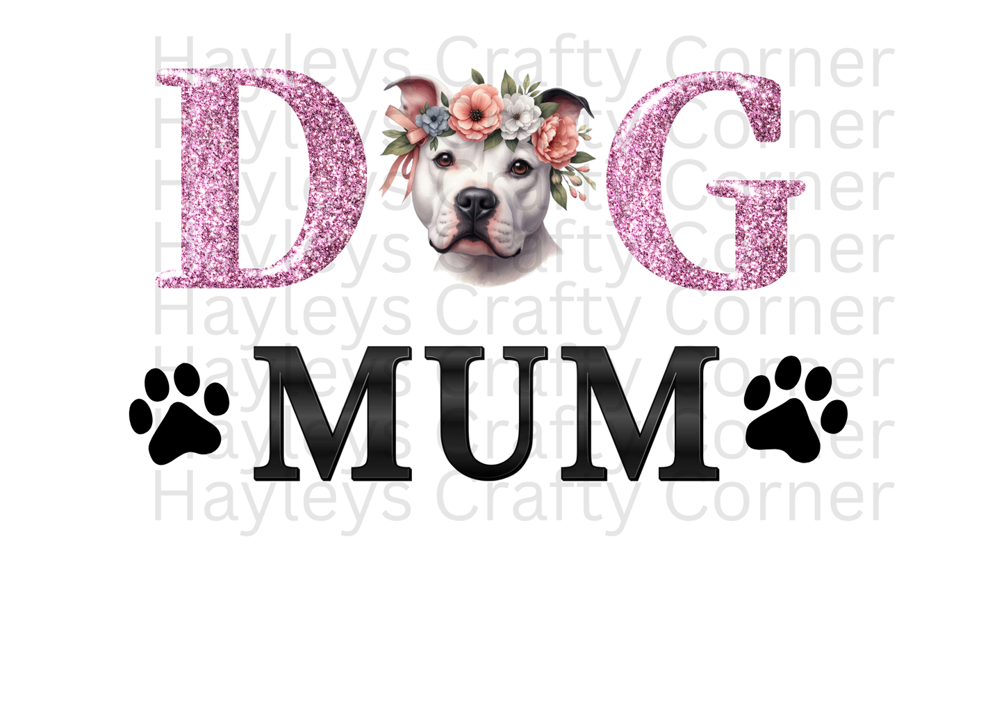 Dog Mum – Floral Staffy