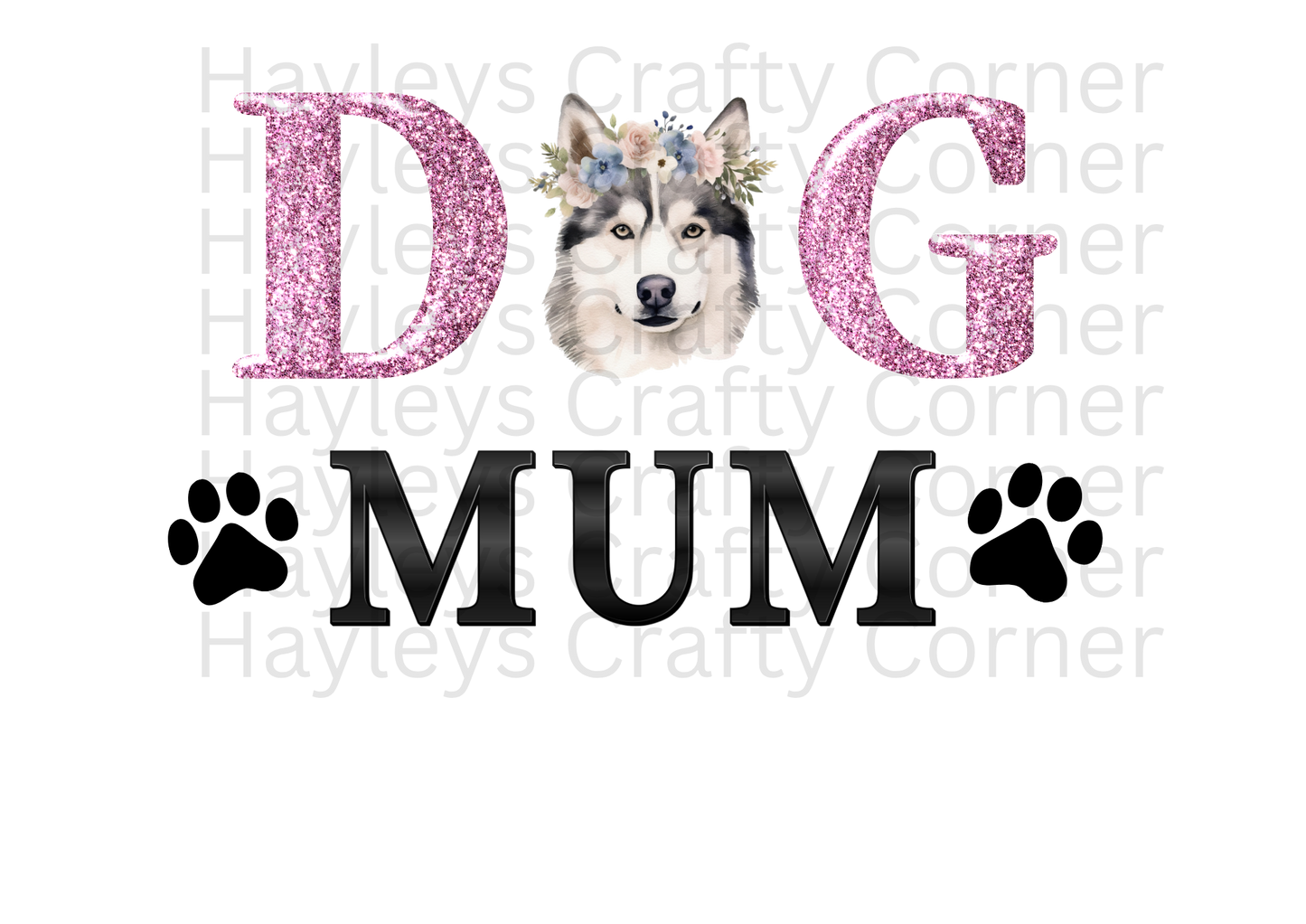 Dog Mum – Floral Husky