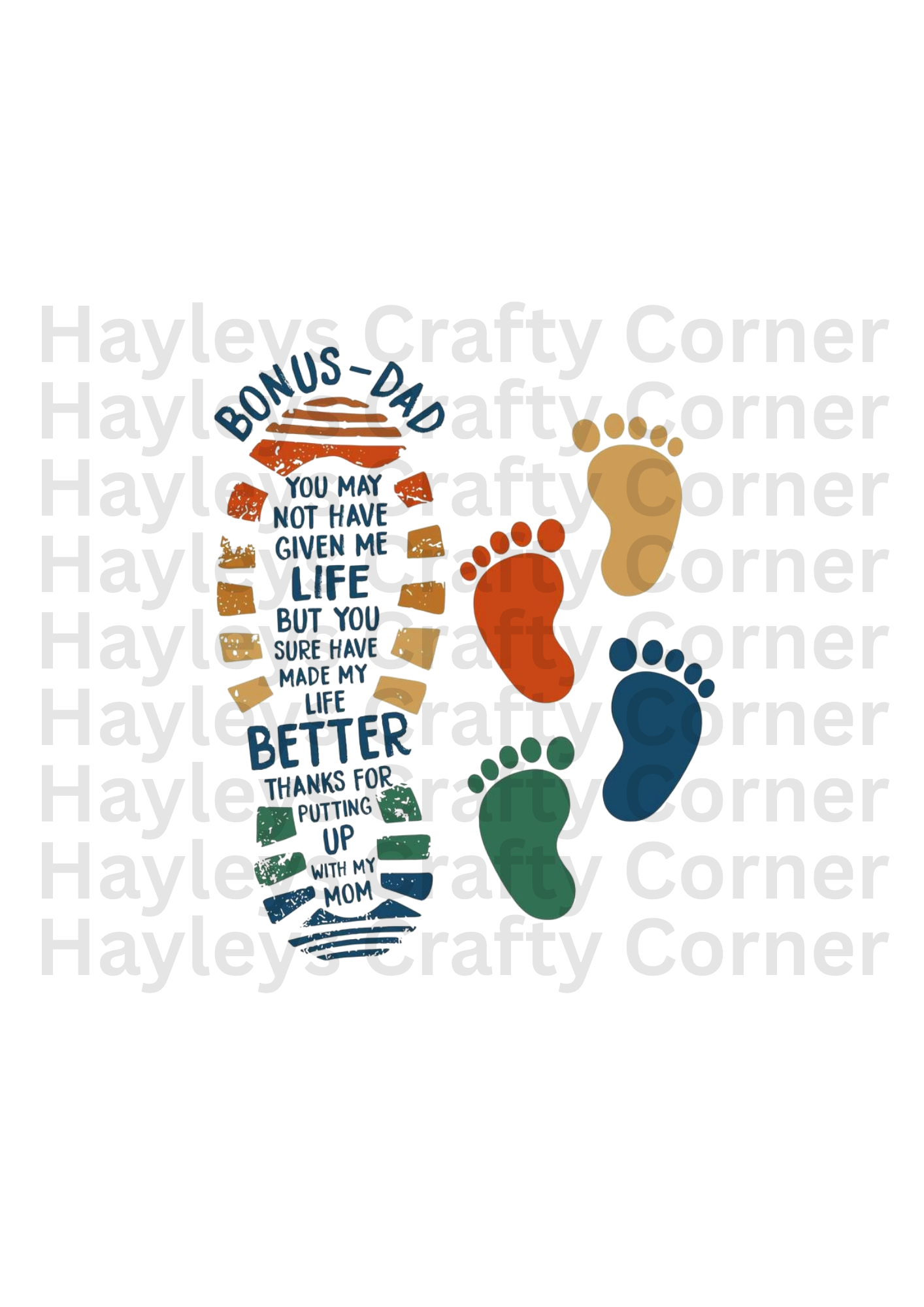 Bonus Dad Footprint - Heat Transfer