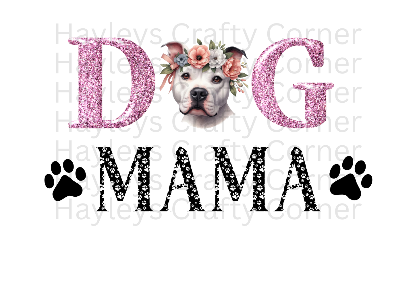 Dog Mum – Floral Staffy