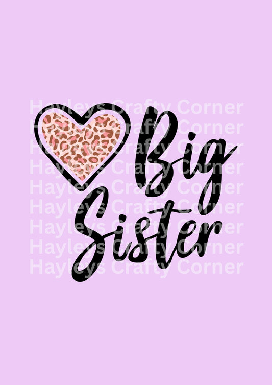 Big Sister Leopard Print – Heart or Crown