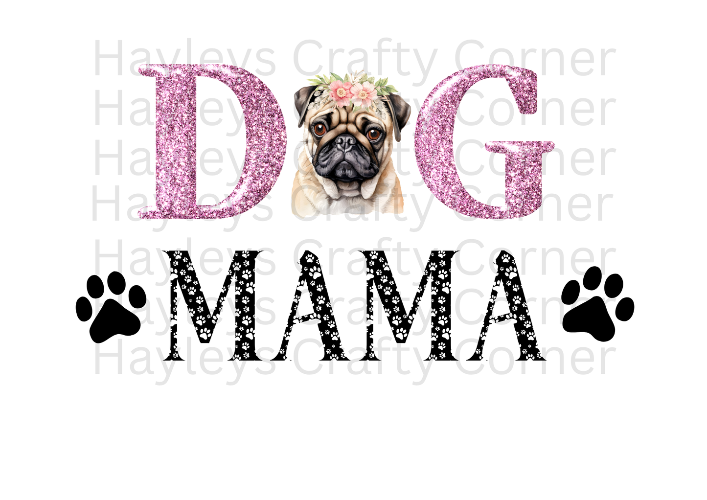 Dog Mum – Floral Pug