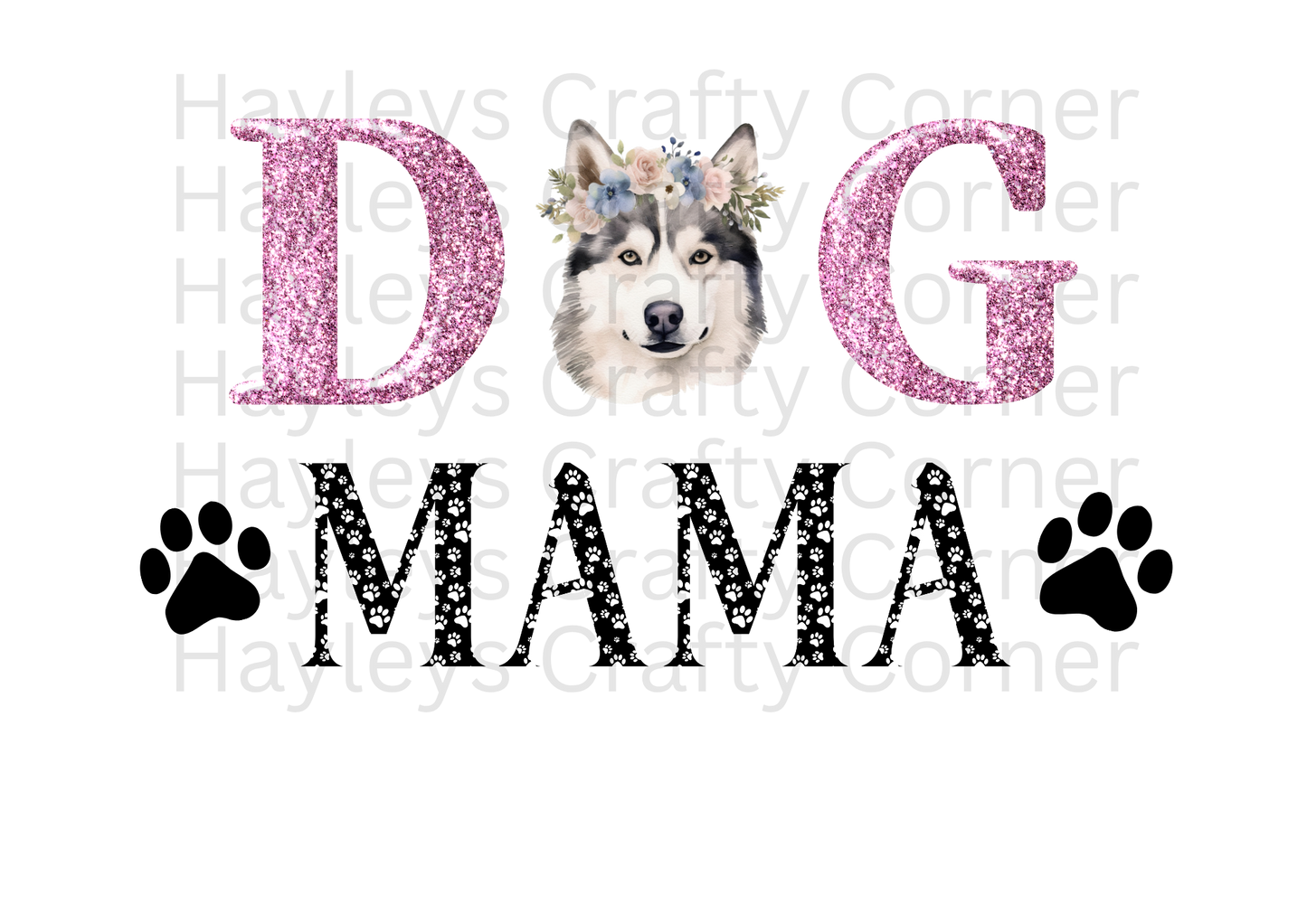 Dog Mum – Floral Husky