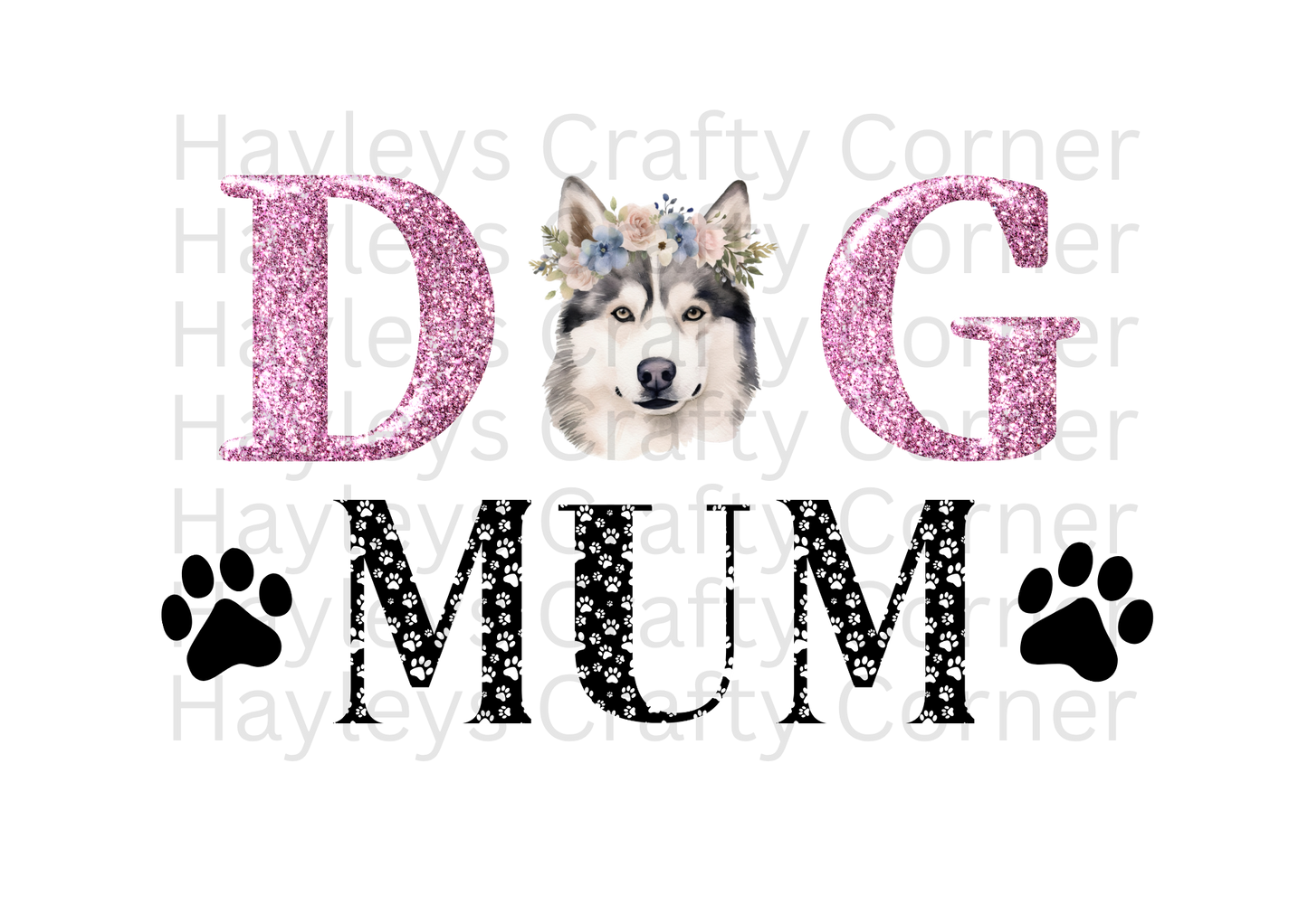 Dog Mum – Floral Husky