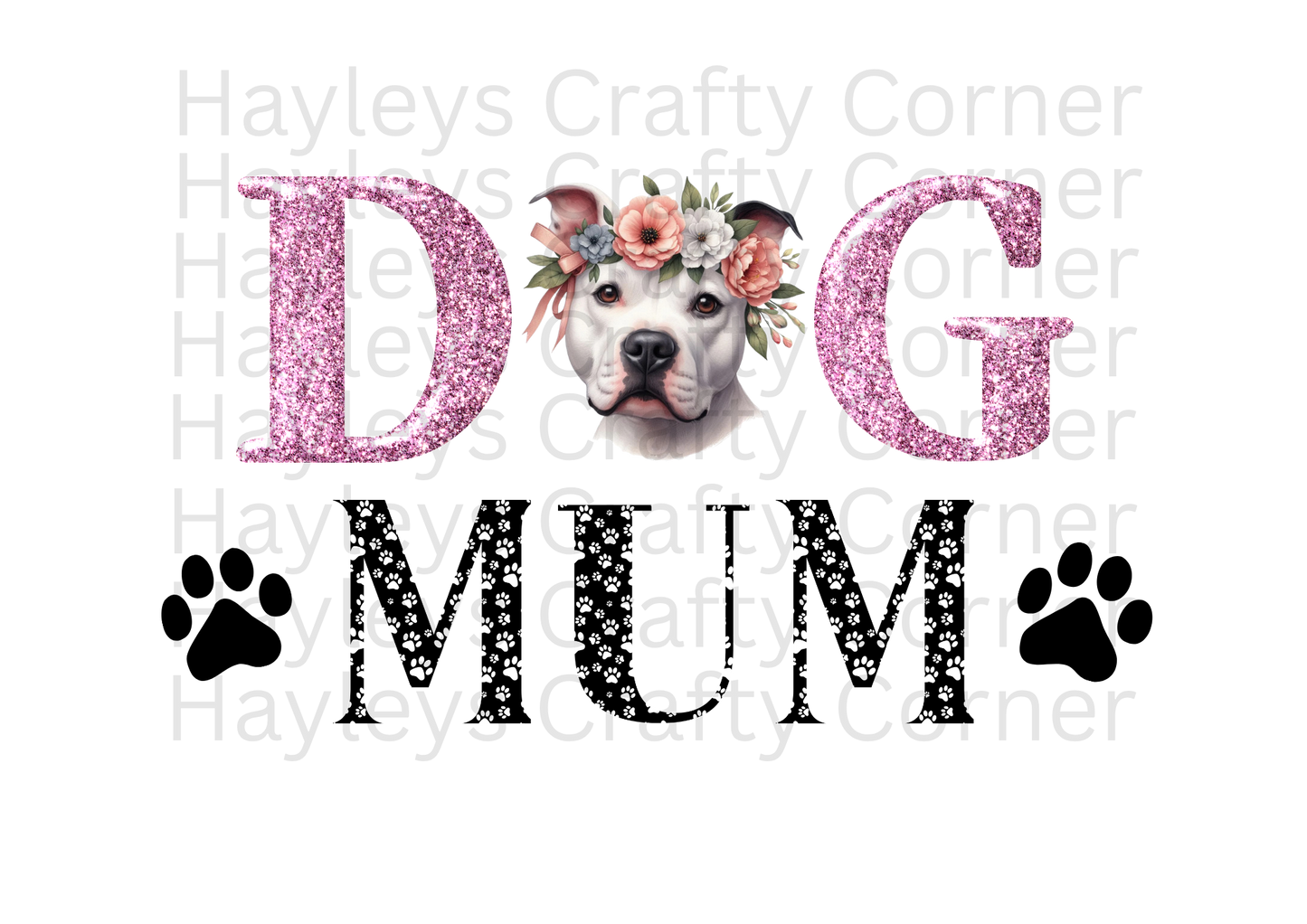 Dog Mum – Floral Staffy