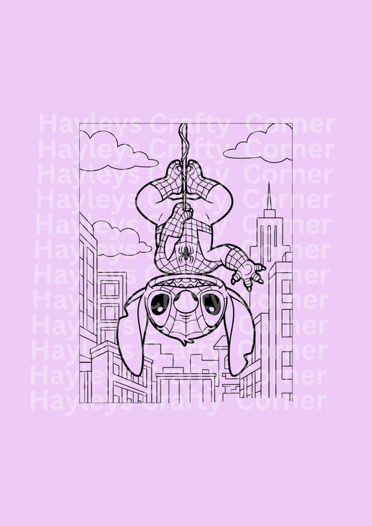 Spider Stitch Colouring Heat Transfer