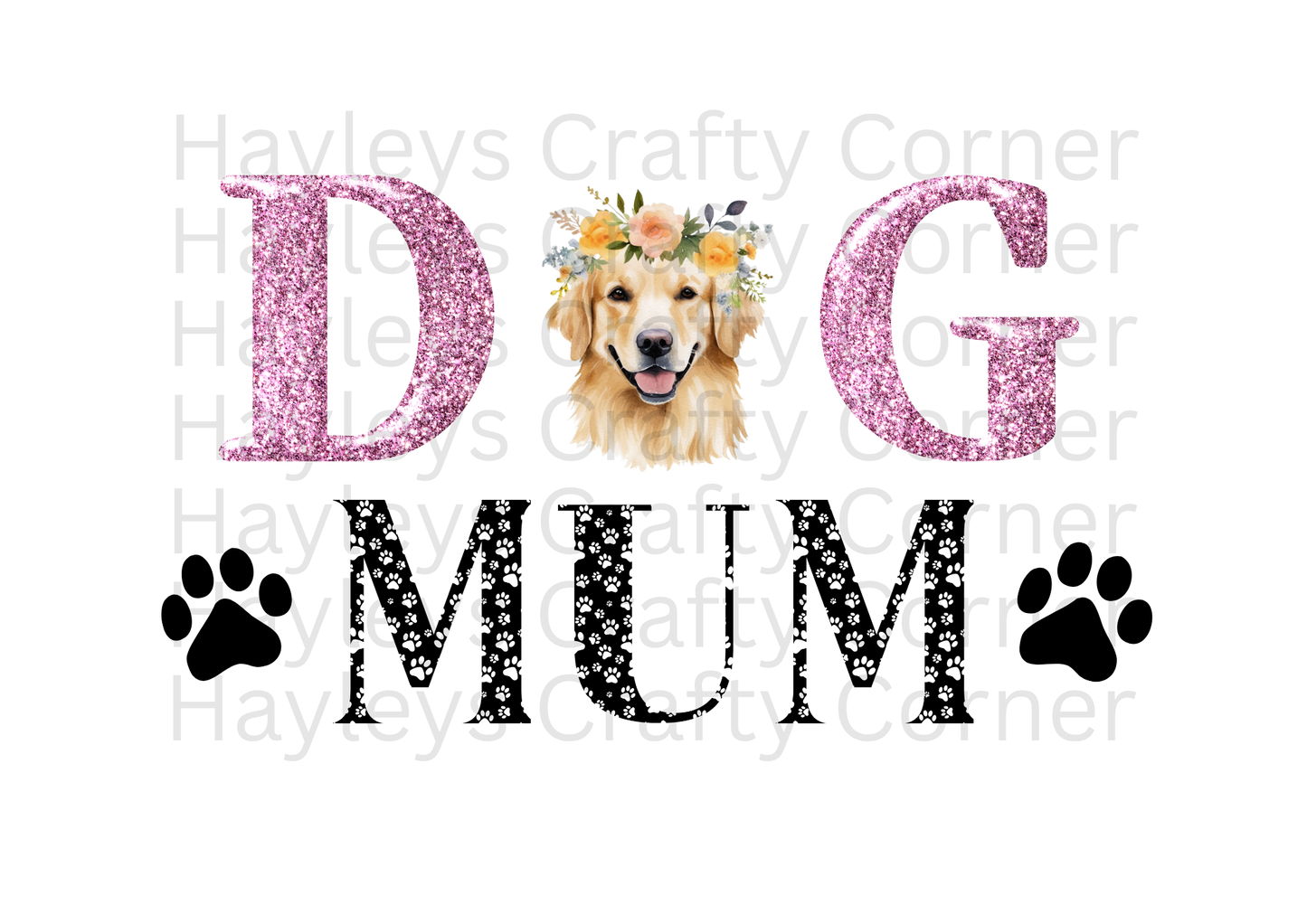 Dog Mum – Floral Golden Retriever
