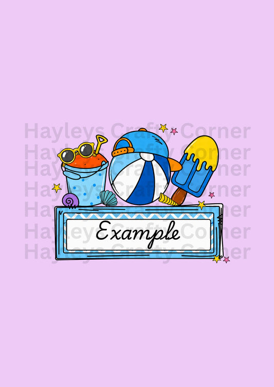Personalised Beach Kids Heat Transfer
