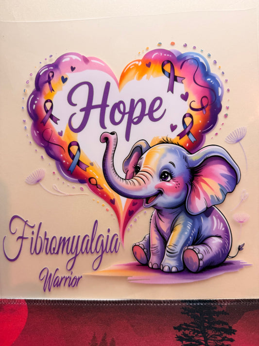 Hope – Fibromyalgia Warrior Heat Transfer 🐘
