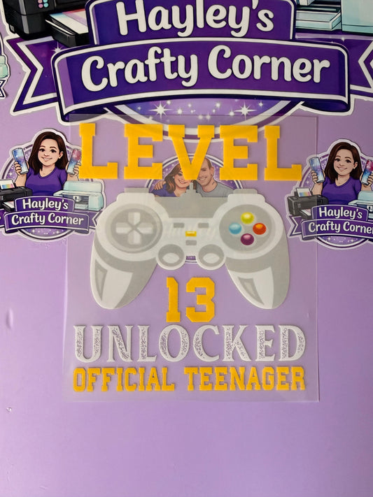 Level up your birthday style with this adorable Level 13 Unlocked design! 🎮