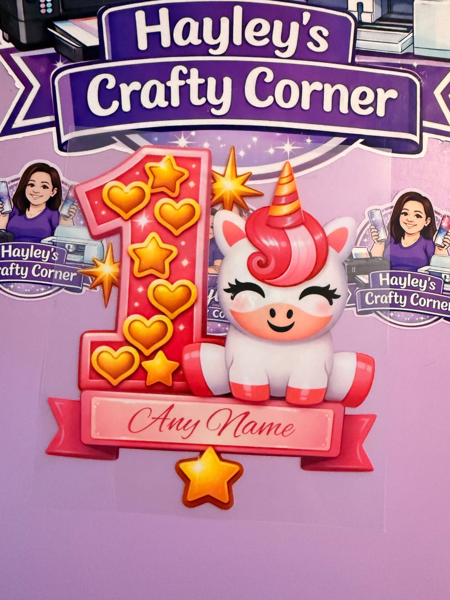 Personalised Unicorn Birthday Heat Transfer (Ages 1–5)