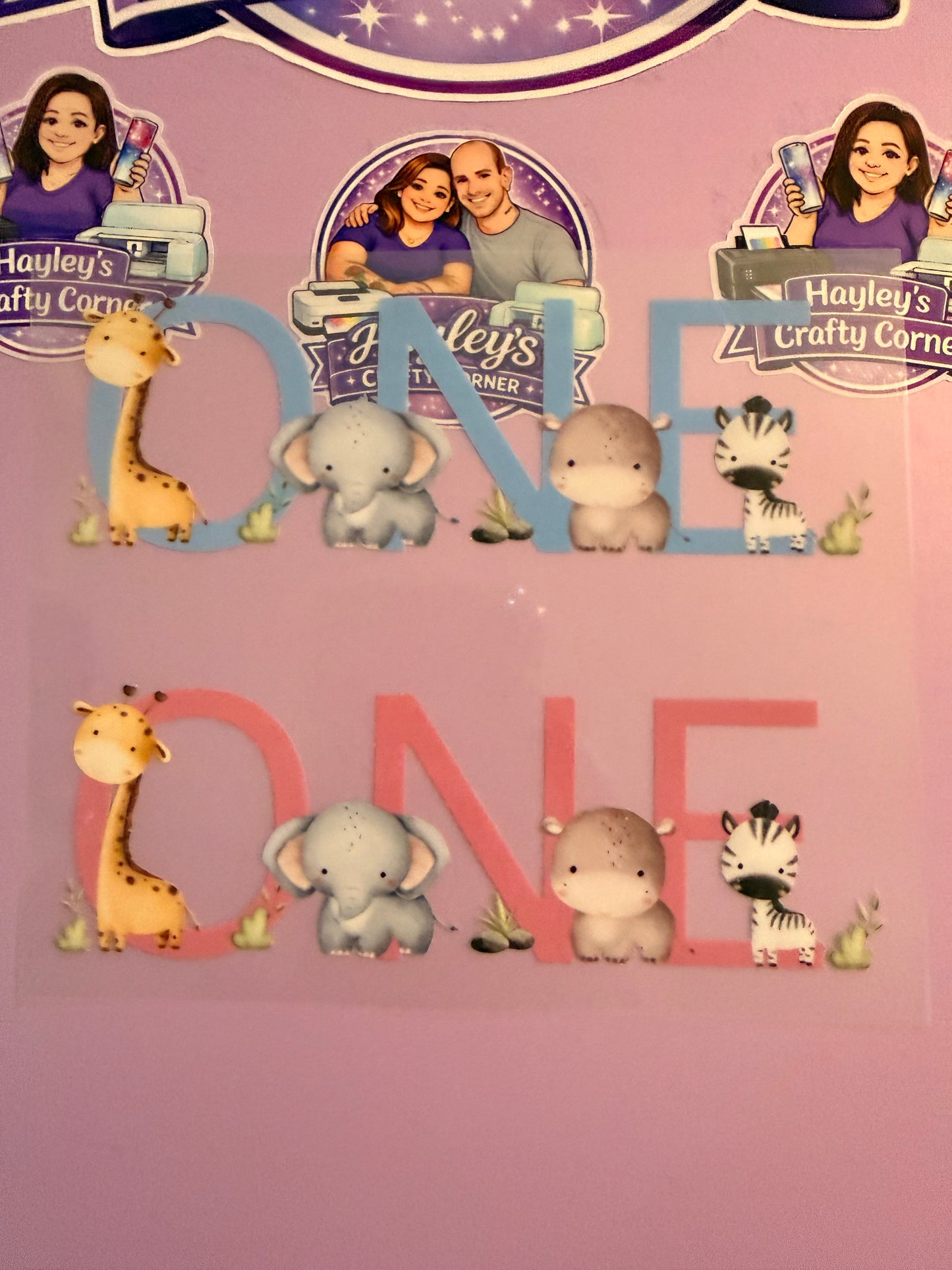 Safari Birthday Heat Transfers 1-5