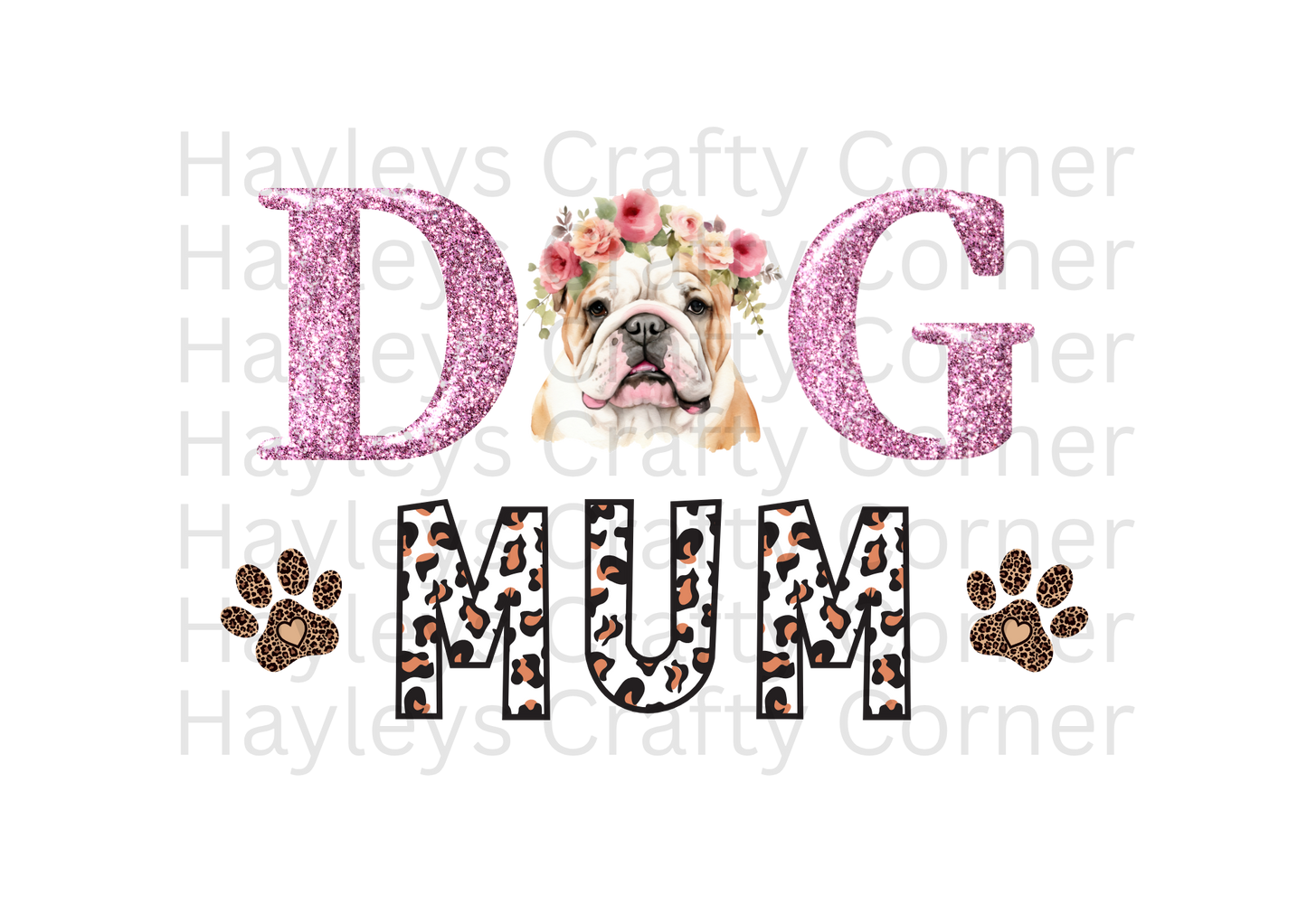 Dog Mum – Floral Bulldog