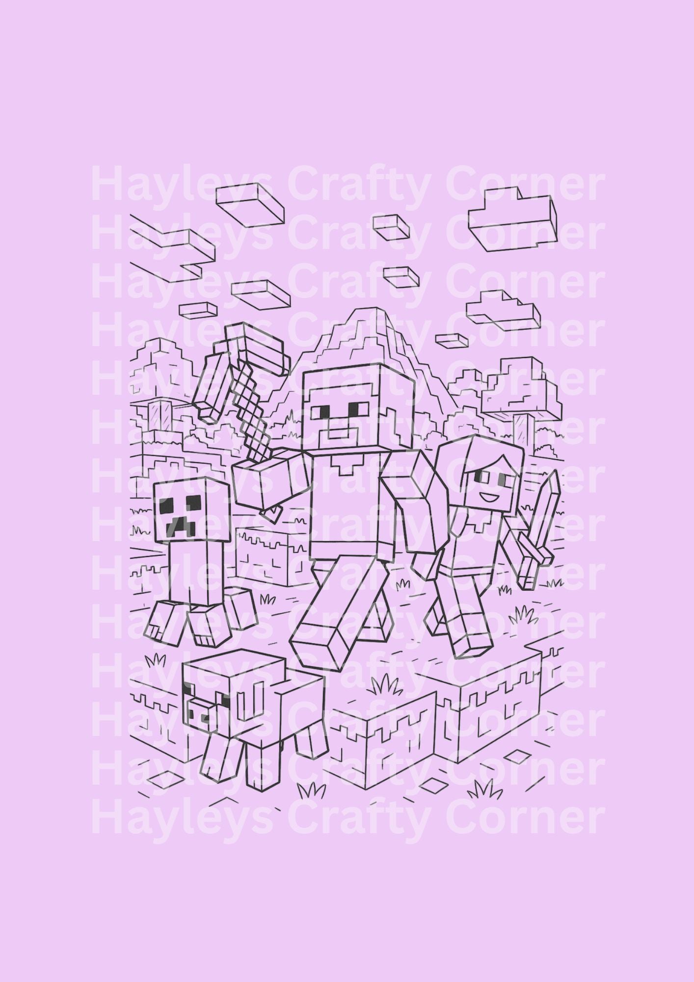 Minecraft Style Colouring Heat Transfer
