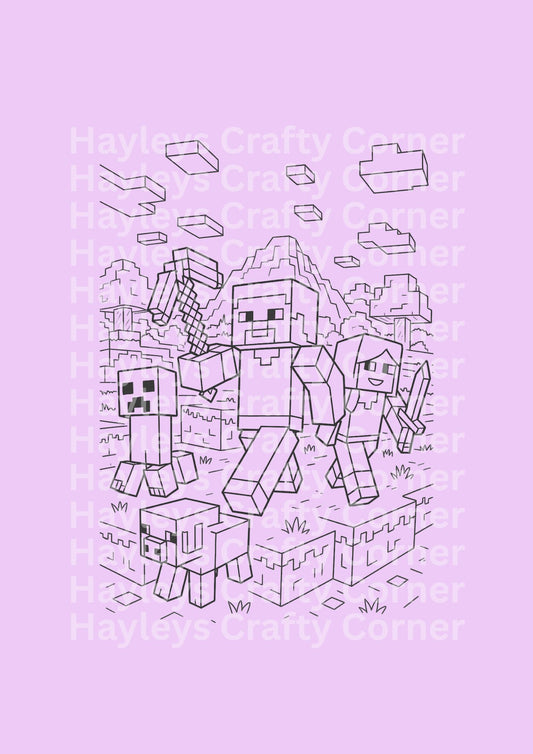 Minecraft Style Colouring Heat Transfer