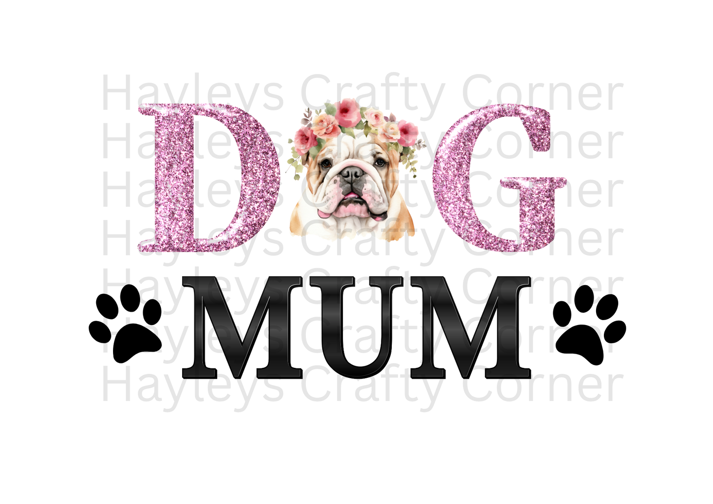 Dog Mum – Floral Bulldog