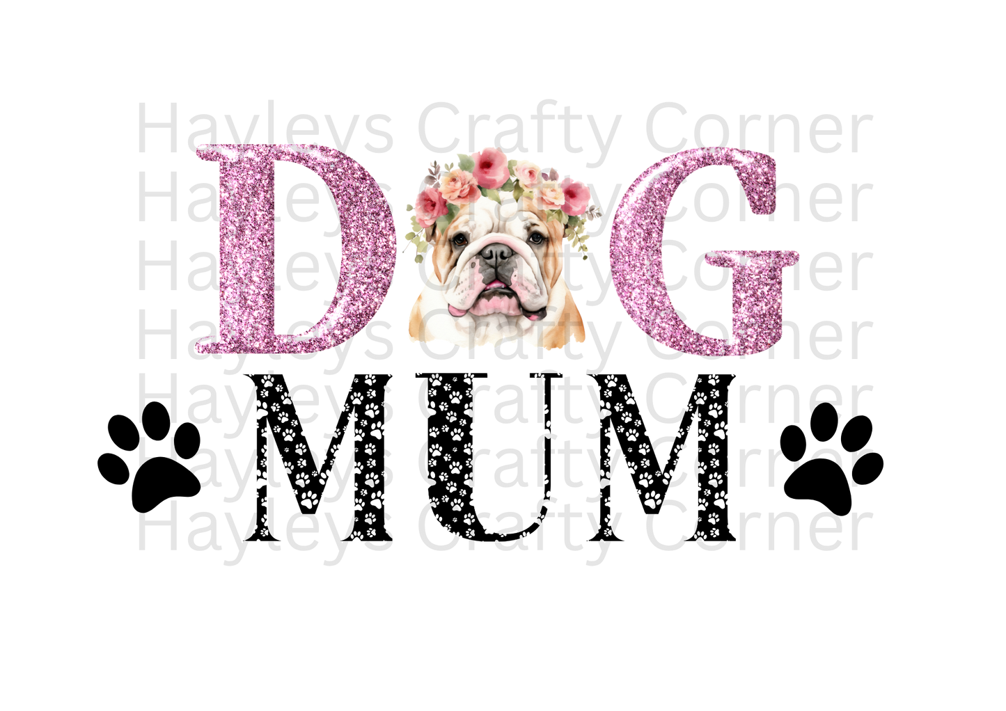 Dog Mum – Floral Bulldog